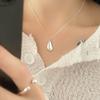 English Lucky Water Drop Pendant Necklace Geometric Necklace Temperament Gift for Best Friends Brushed Beans