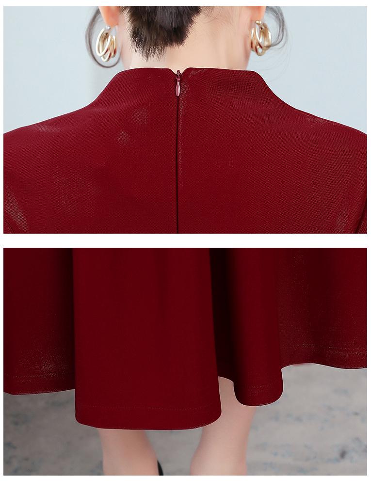 Wine Red Spring 2023 Elegant Wedding Banquet Dress for Middle-aged Mothers