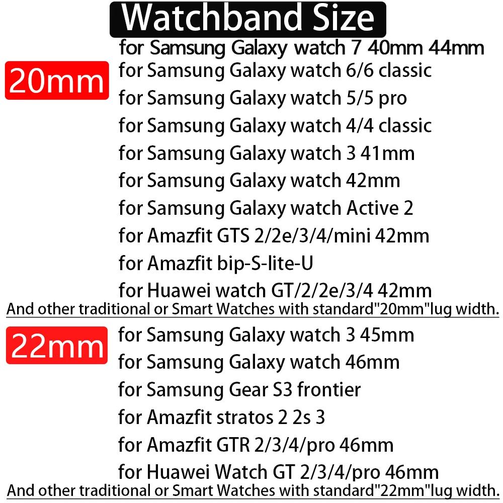 Strap For Samsung Galaxy Watch 6 5 4 Classic/Pro/7/FE/40 44mm Nylon Braided Loop Correa Bracelet Huawei GT 2e 3 4 Band 20mm 22mm