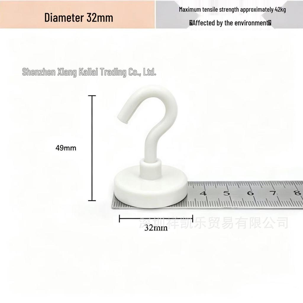 Neodymium Iron Boron Strong Magnetic Hook - Black & White Plated