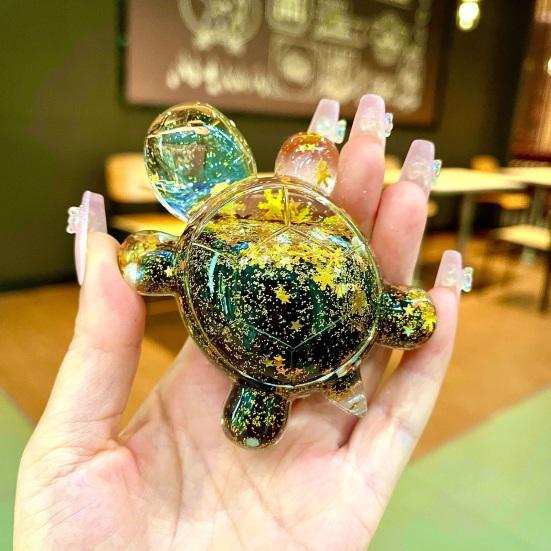 Turtle Ornament Lightweight Glow in Dark Shiny Turtle Figurine 30 Minutes After Light Exposure Glowing Statue Keychains Home Decor