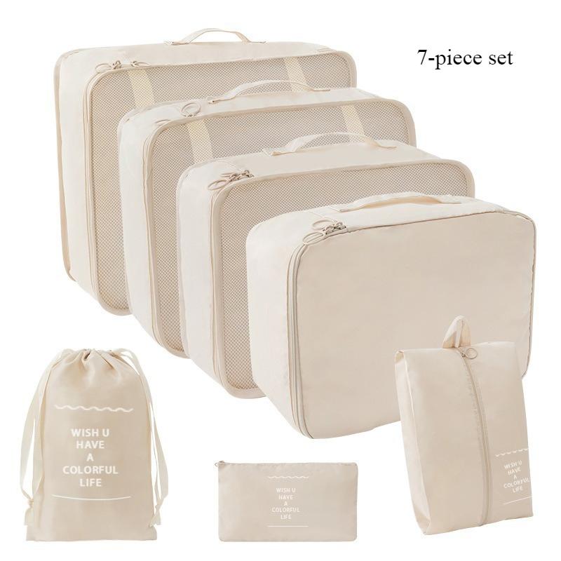 Business travel seven piece set storage bag, clothing sorting and packaging bag, travel luggage, clothing, underwear storage bag