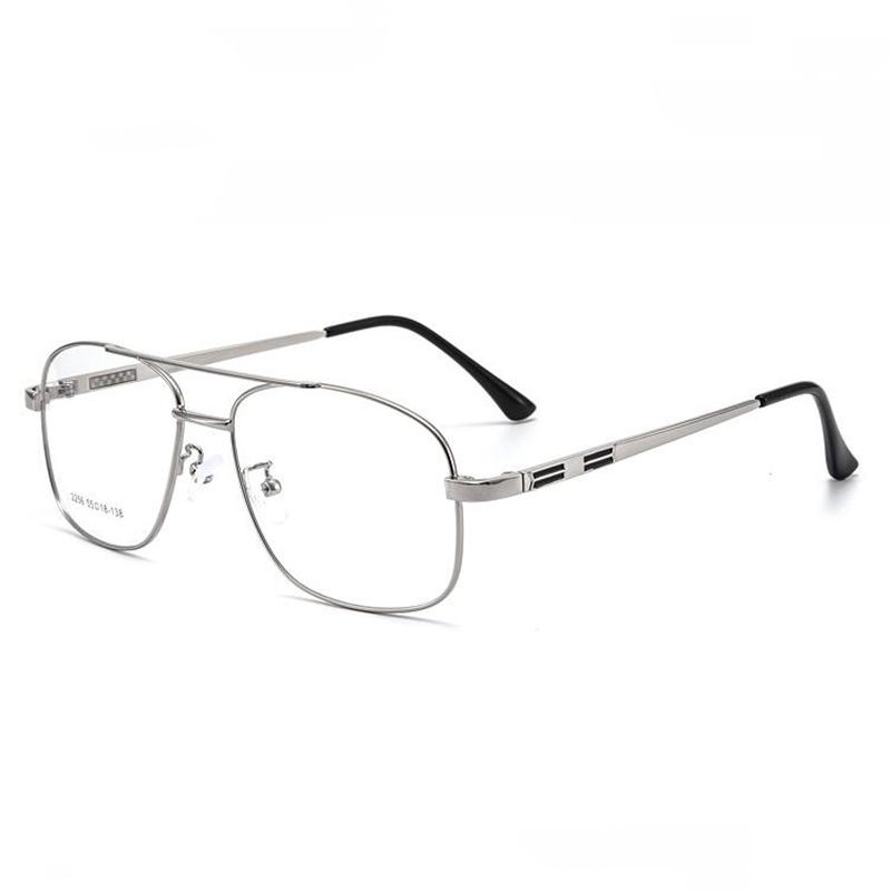 Double Beam Big Frame Sun Photochromic Gray Prescription Spectacles Metal Oval Nearsighted Glasses Diopter 0 -0.5 -0.75 To -6.0