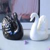 Elegant White Swan Statue Easy To Use Swan Couple Figurine Black Swan Ornaments  Office Decor