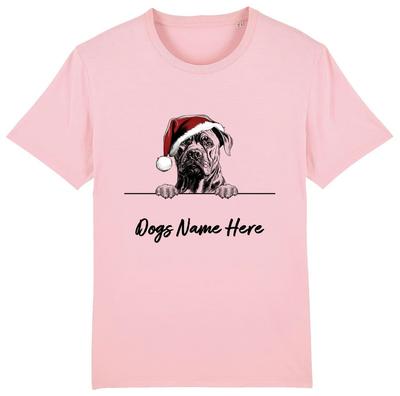 CANE CORSO Personalisiertes Weihnachts-Hunde-T-Shirt Herren Damen Kinder Hundename Geschenk