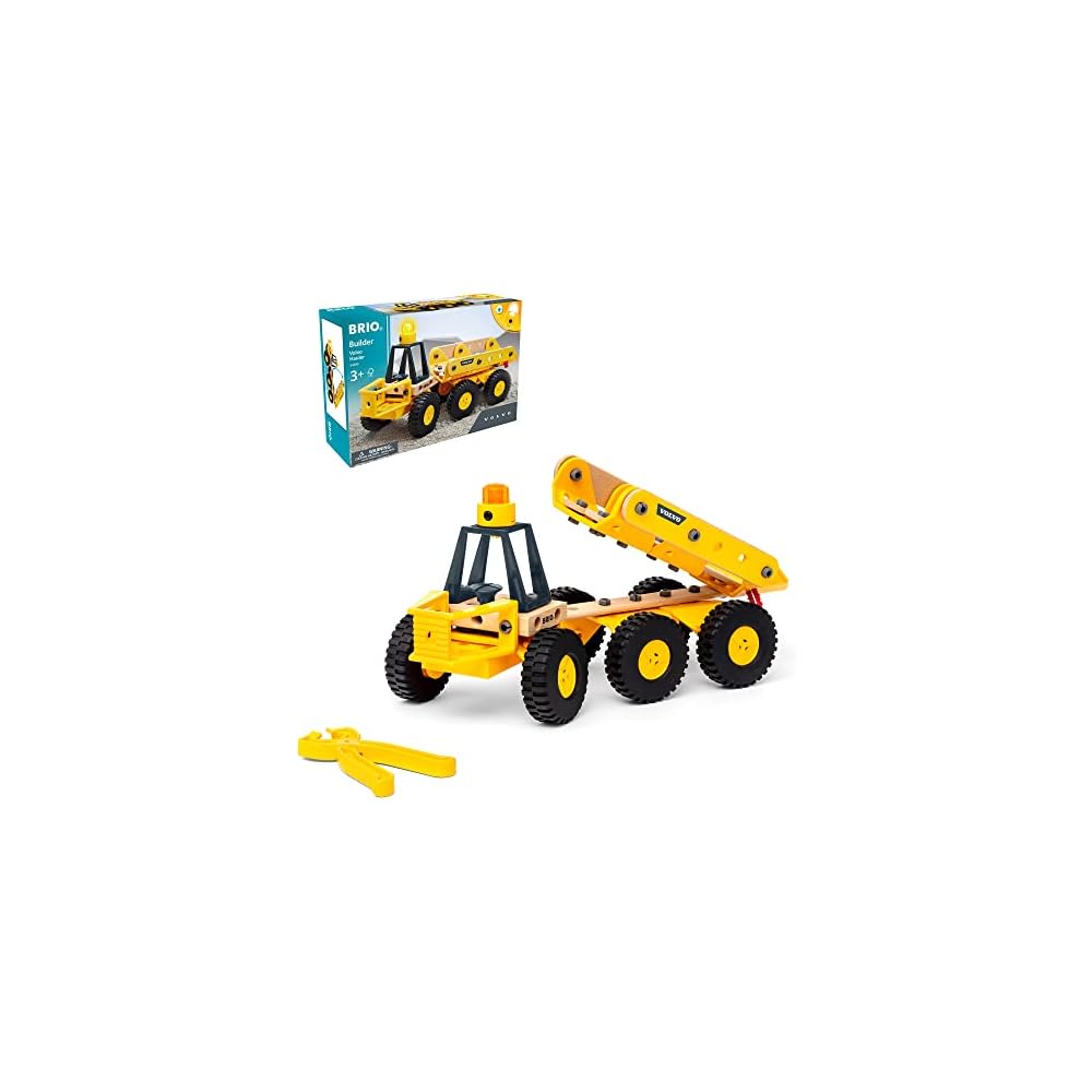 

BRIO Builder Volvo Transport Vehicle 55 Pieces Wooden Toy for Ages 3 and Up Construction Playset