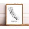 Eleville 8X10 Unframed California United States Country View Abstract Road Modern Map Art Print Poster Wall Office Home Decor Minimalist Line Art