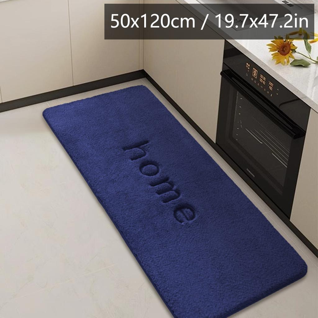 Long Flannel Kitchen Floor Mats Water and Oil Absorption Soft Mats Household Non-slip Mats Bathroom Mats Door Mats
