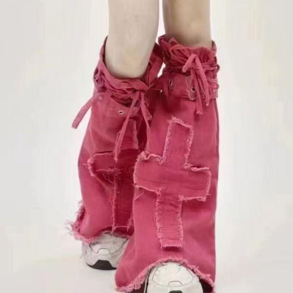 Y2k Cross Leg Warmers JK Trumpet Leg Covers Fashion Pile Up Socks  Women