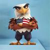 Wooden Bird Sculpture Patriotic Bird Figurine Perfect for July 4th and Memorial Day Table Decoration