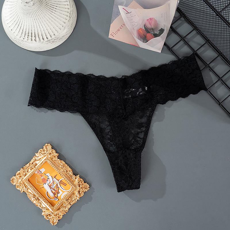 Mutandine da donna con motivo floreale ricamato moda tinta unita Slip a vita bassa da donna Intimo da notte