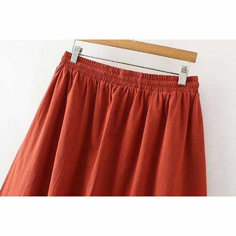 Spring Women Wide Leg Pants Fashion Summer Casual Solid Embroidery Straight Sleeve High Waist Loose Drawstring Pocket Cotton Trousers