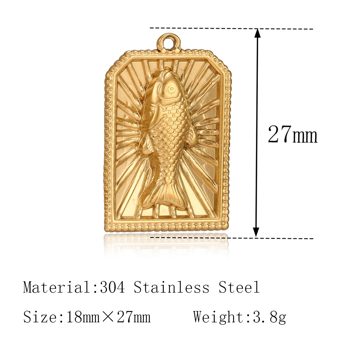 

3Pcs Stainless Steel Fish Charm Ocean Animal 3D Sea Fish Pendant Gold Color Plated DIY Bracelet Necklace for Jewelry Making