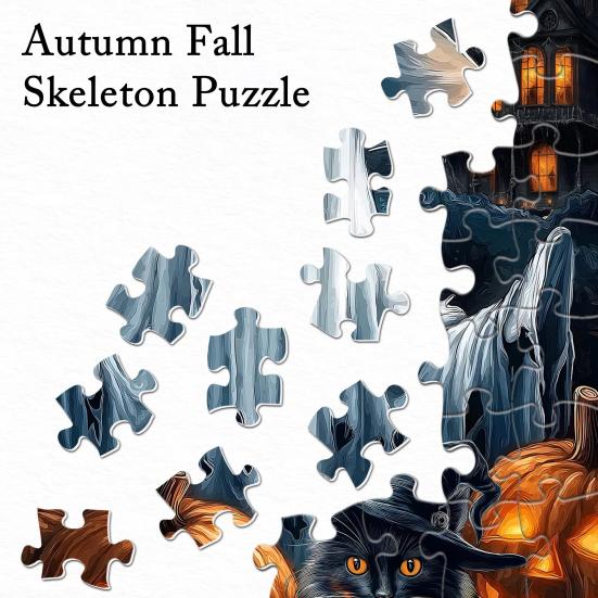 Dýňové duchové průvody Puzzle 1000 dílků Halloweenské puzzle Puzzle z recyklovaného papíru Zábavná sváteční aktivita pro dospělé rodiny