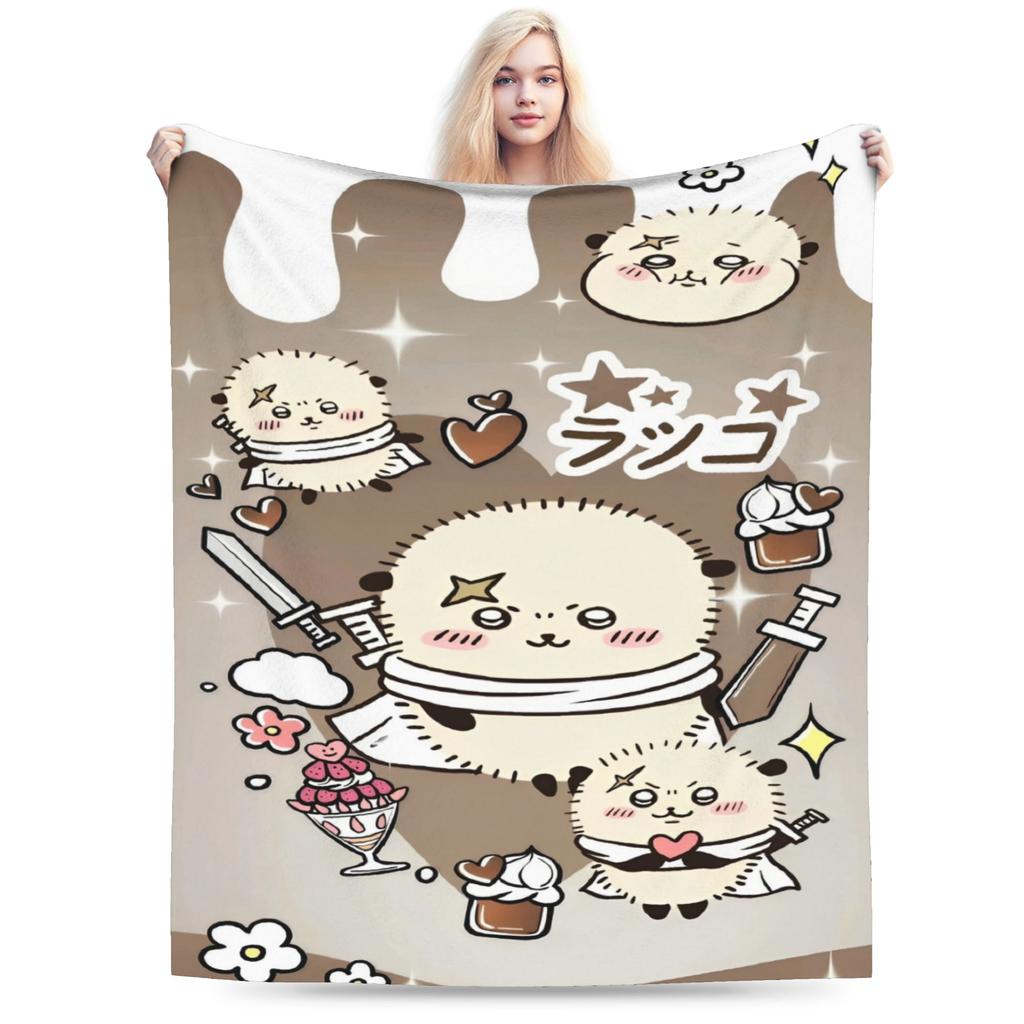 New Rakko Chiikawas cartoon Blankets Lightweight Thin Flannel Relax Throw Blanket Machine Washable