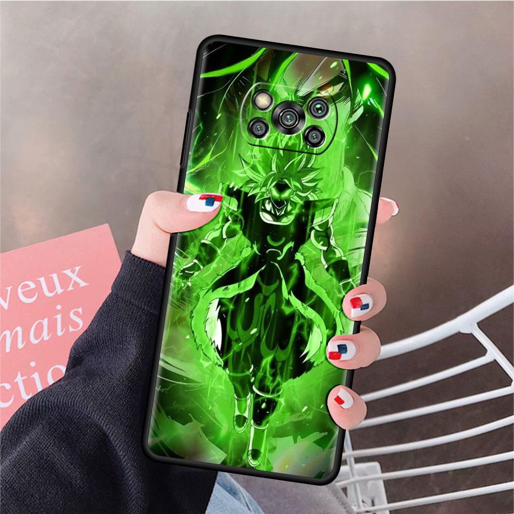 Phone Case For Xiaomi Mi Poco X3 NFC X4 M4 M3 Pro F1 F4 F3 GT C40 11T 11 Lite 5G Fundas Black Cover Saiyan Brolis Anime