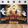 1Pcs Customizable Halloween Jack O Lanterns Bats Decoration Background Halloween Backdrop Decorations For Photo Studio Booth Party