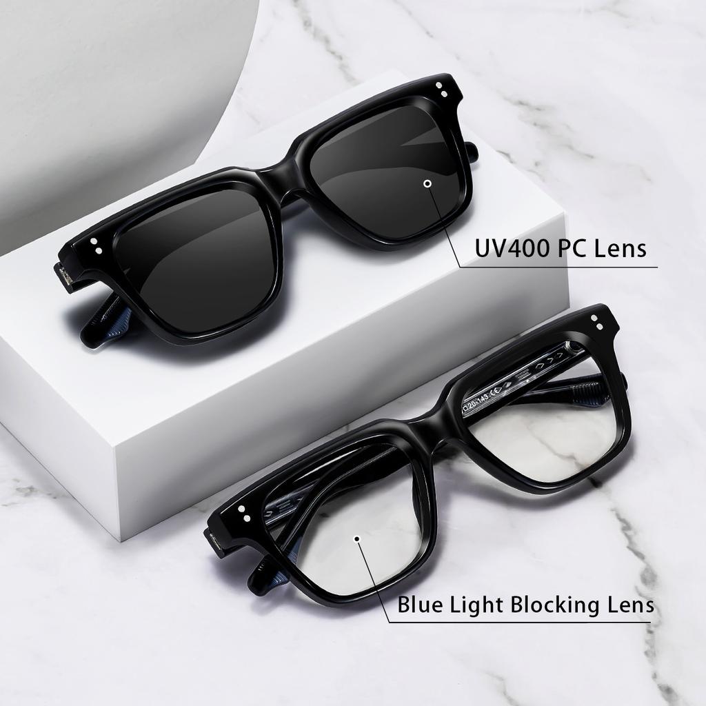 2026 New High-Quality Acrylic CP-Plugged Sunglasses Retro Square Frame Unique Trend UV Protection Eyewear Unisex Goggles