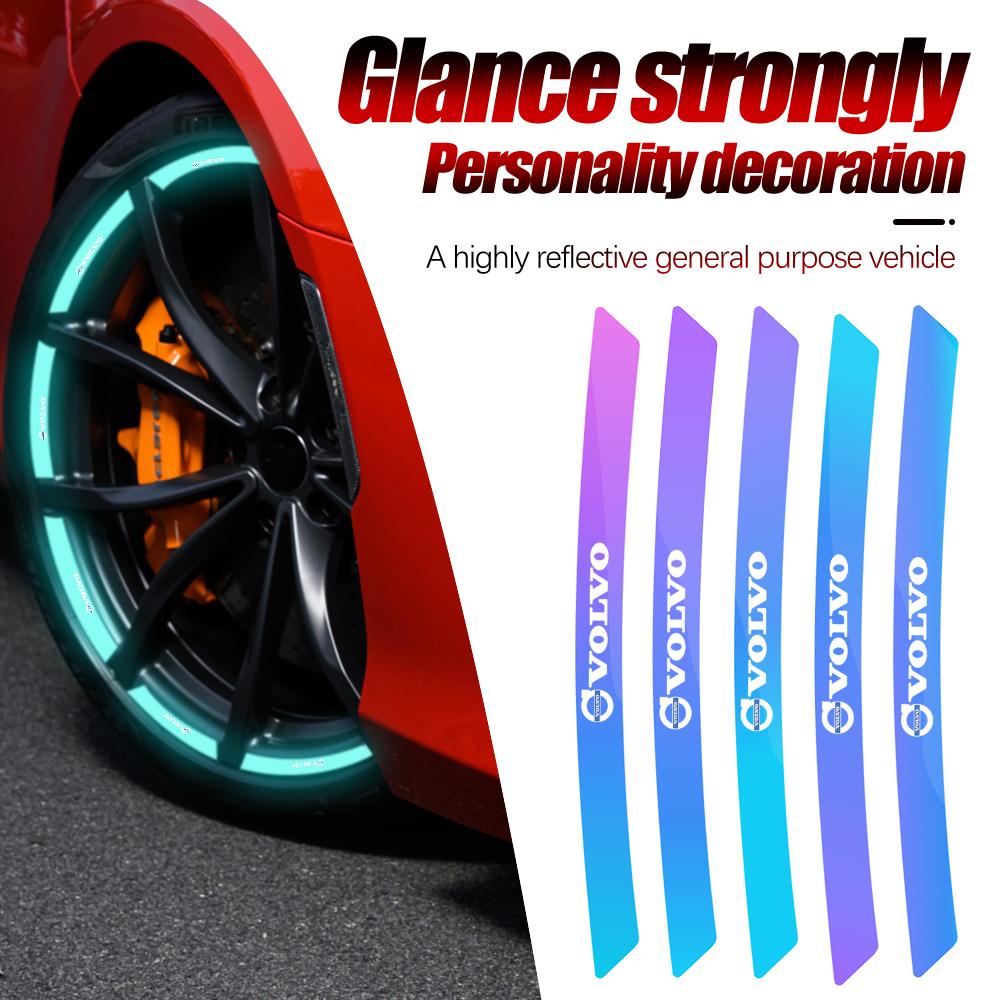 For Volvo Rdesign AWD S60 S80 S90 V40 V50 V60 V70 V90 V80 Car Styling Wheel Rim Sticker Reflective Decal Decor Auto Accessories