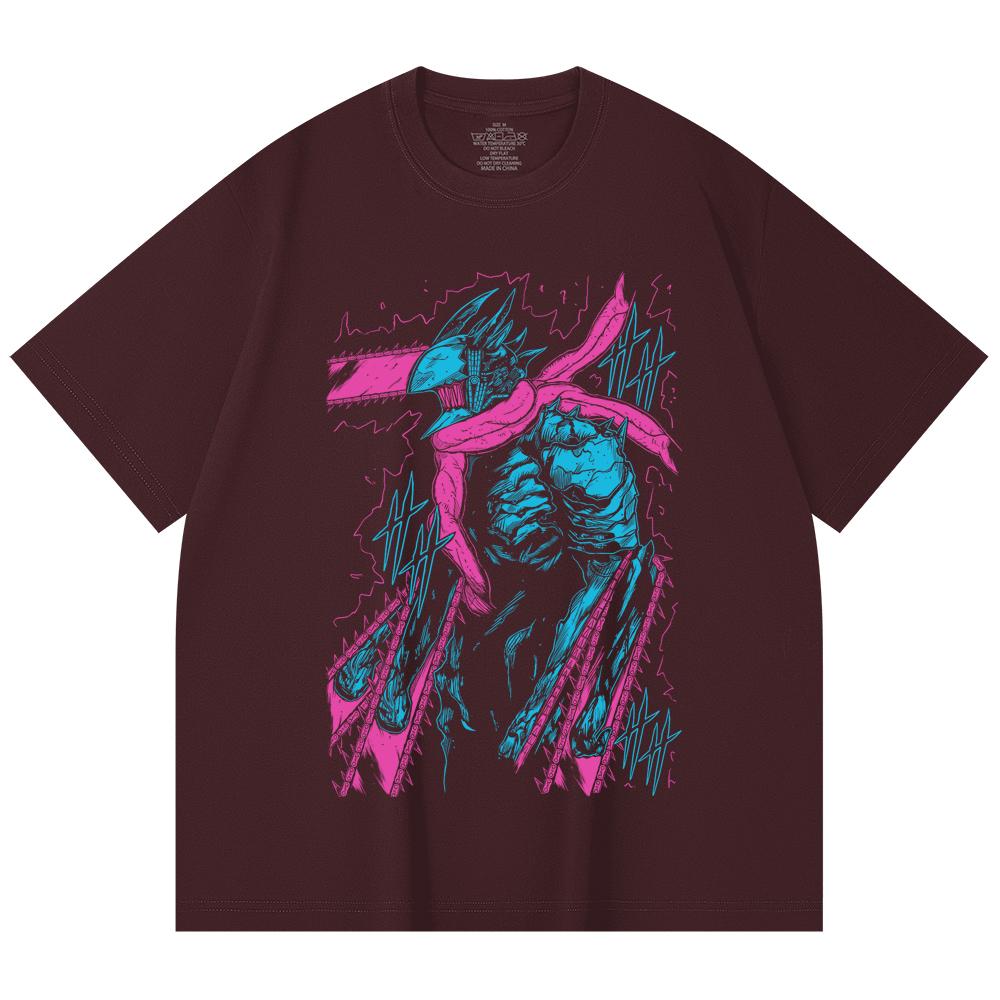 

230 Gsm 100% Cotton Chainsaw Man V10 Denji Print Unisex Heavy Cotton T Shirt 2XL