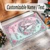 Hearts Theme Crystal Velvet Floor Rug Personalized Custom Name Text Warm Carpet Home Decoration