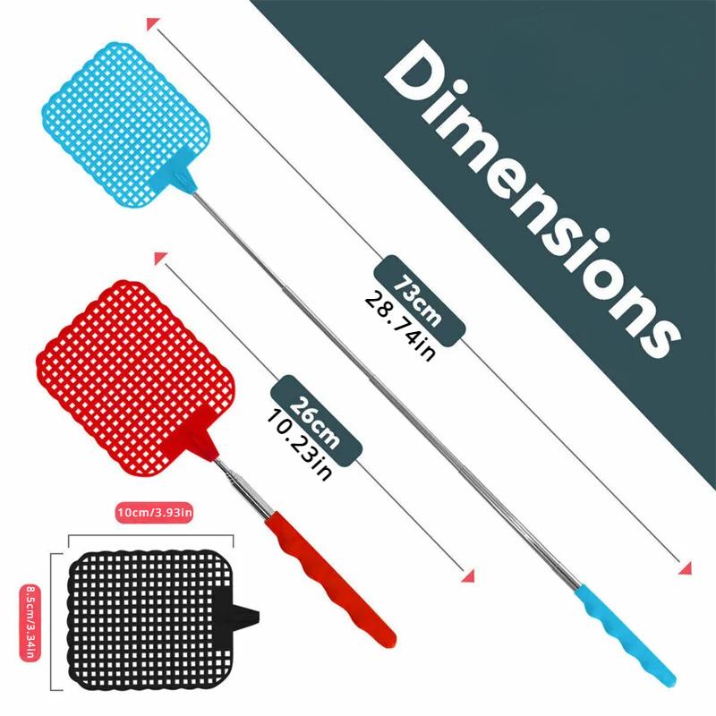 1PC Adjustable Fly Swatters Plastic Flyswatter Telescopic Home Long Handle Flapper Insect Killer Wholesale New Household Tools