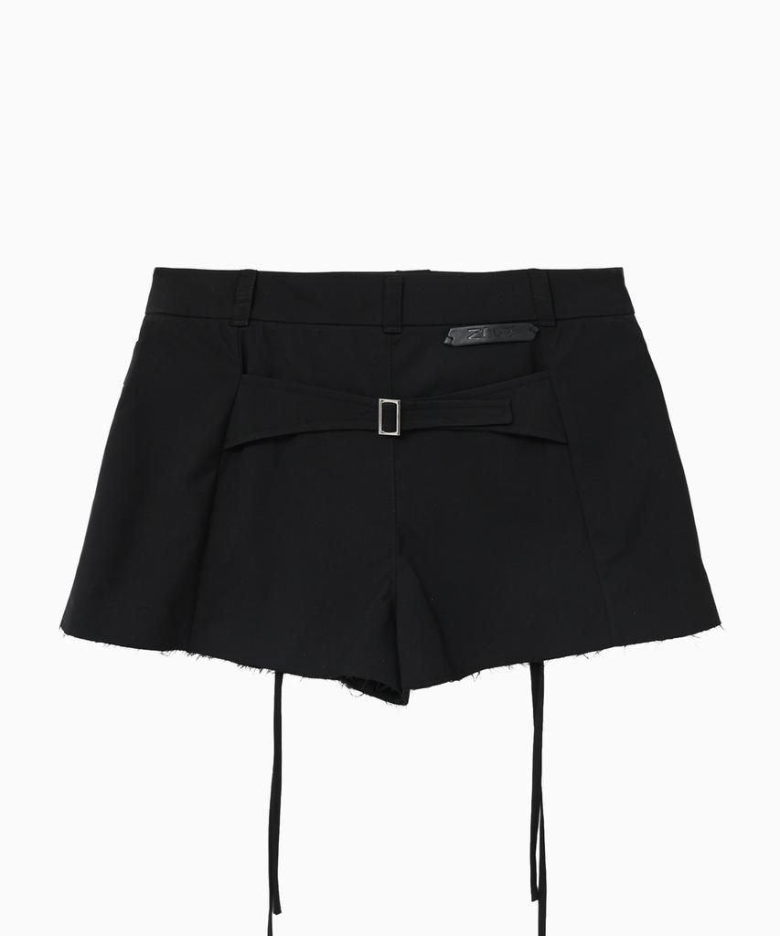 Jenyujeu Layers Double Wrap Skirt Pants - Black