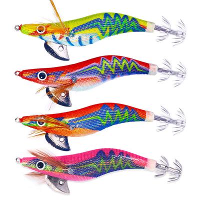 1 STÜCK verpackt 10,5cm/12g Leuchtender Tintenfisch Jig Angeln Holz Garnele Köder Tintenfisch Sepia Jigs Köder Spinnerbait Angelköder