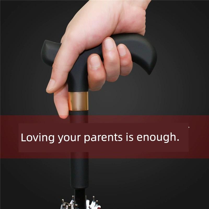 Qingshuang Walking Stick for the Elderly Rubber Dual-Use Multifunctional Umbrella