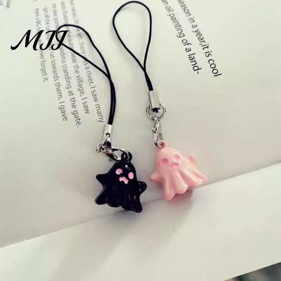Ghost Keychain Pendant Cartoon Shape Halloween Party Charm Phone with Lanyard Backpack Accessories