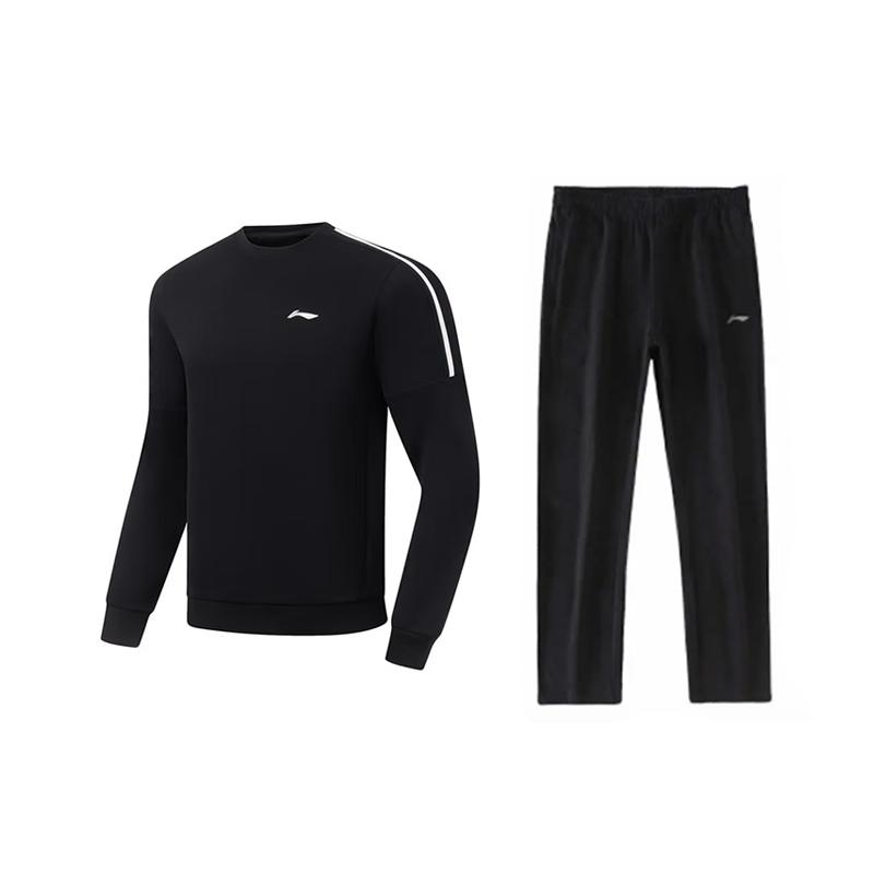 

Li Ning Минималистичный Полосатый Удобный Универсальный Пуловер с Круглым Вырезом Толстовка с Длинным Рукавом Повседневный Спортивный Костюм Унисекс Толстовка Черный AWDU95-1-AKL81-1 S