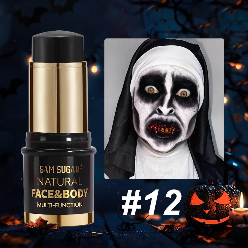 12 Colors Black White Halloween Makeup
