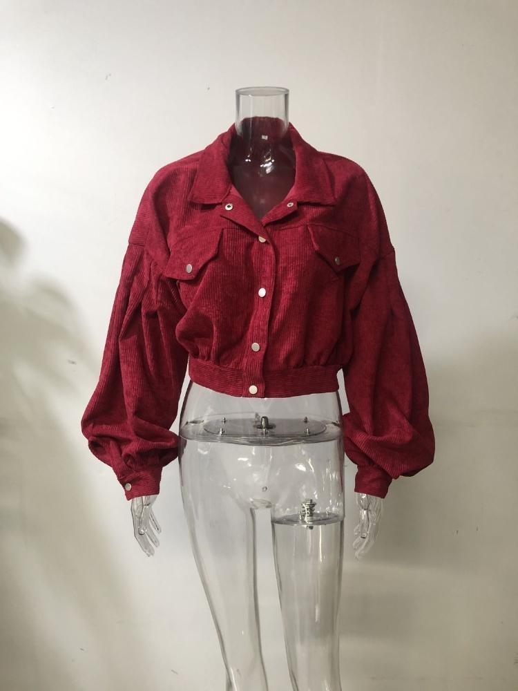 Y2K Vintage Jacket Women Autumn Winter Coat Fashion Casual Elegant Loose Short Balloon Sleeves High Street Amercian Jackets