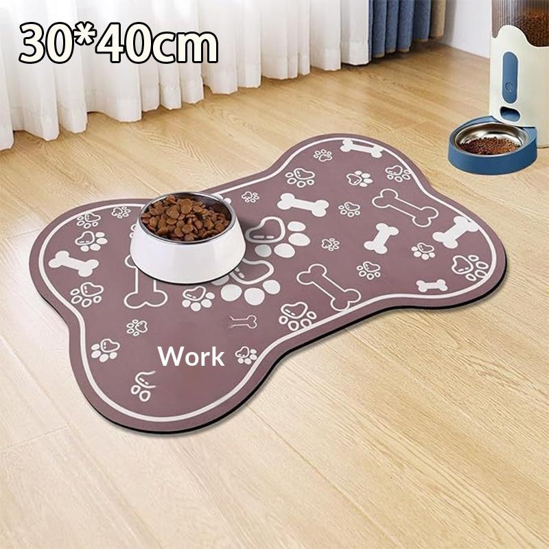 Waterproof Quick Dry Diatomaceous Earth Pet Mat Non Slip Rubber Back Absorbent Placemat for Pet Feeding Bowl