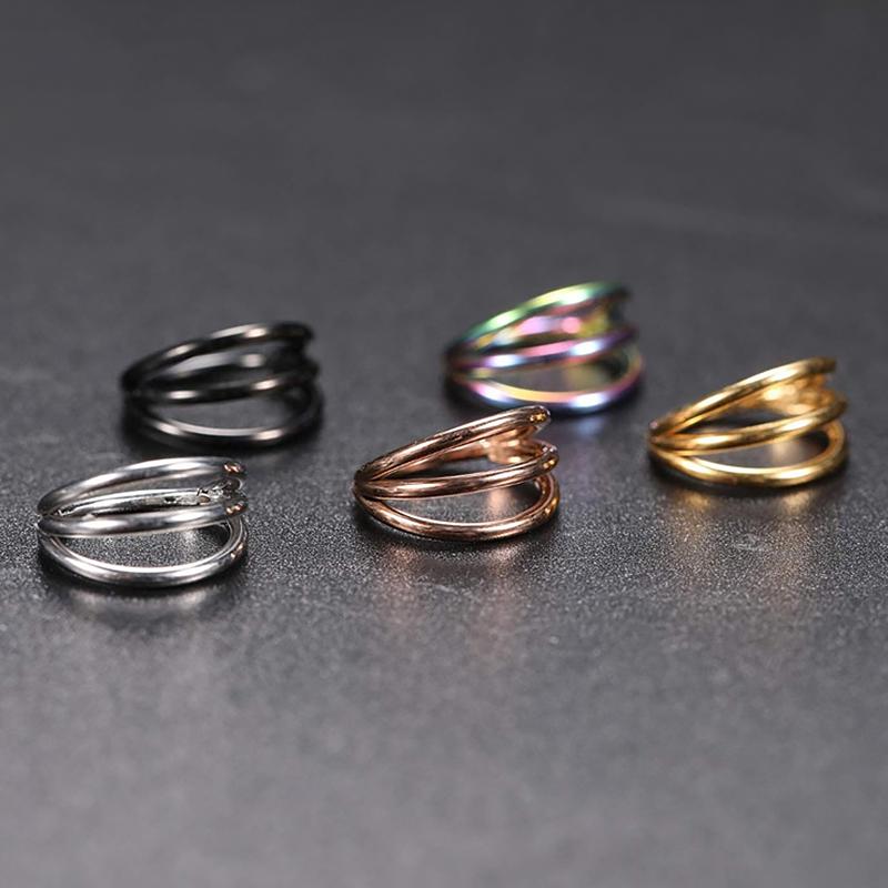 Acciaio chirurgico 316L Segmento Trago Elica Cartilagine Orecchino Anello Naso Setto Clicker Conch Tre Strati Narice Piercing Gioielli