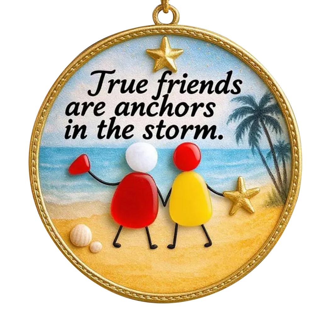 Friendship Decor,Friendship Heart Keepsake,Ornament For Tree Hanging Ornaments,2D Flat Acrylic