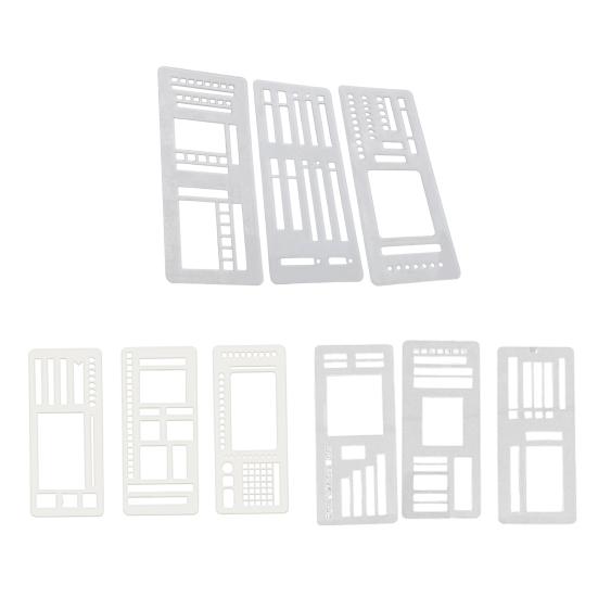 Flexible Record Templates Planner Stencil Set Compatible with Coils Discs Rings Drawing And Checklist Templates for Dot Grid Journals