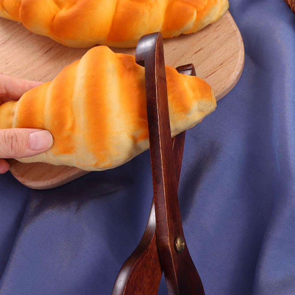 

Cake Picnic Creative Non-toxic Natural Wooden Baking Tools Scissor Clip Grill Tongs Serving Clamp природний