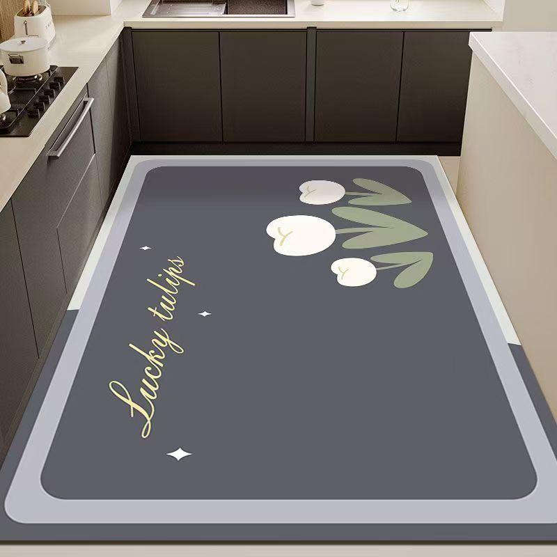 Moderne einfache Küchenbodenmatte, pflegeleicht für den Heimgebrauch, volle Kieselgur-Bodenmatte, rutschfest und schmutzabweisend, wasserabsorbierend und