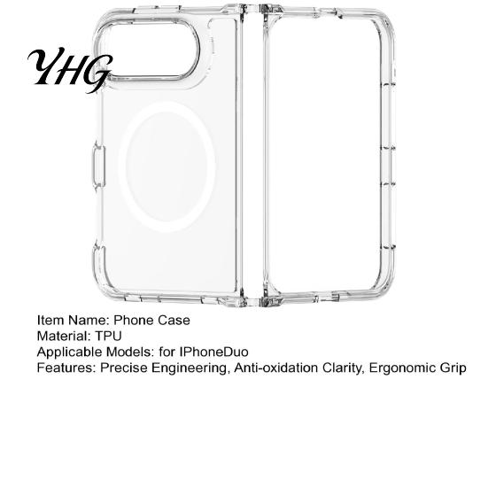 Durable Anti Oxidation Case Magnetic Clear for IPhoneDuo 2026, TPU Anti-Yellowing Phone Cover Ergonomic Grip Protective with Precise Cutouts,