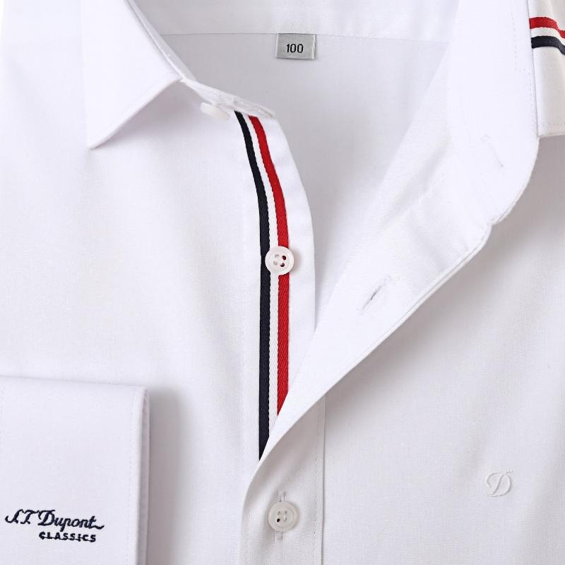S.t. Dupont Long Sleeve Slim Fit Signature Collar White Shirt Se5fm22ls932swh