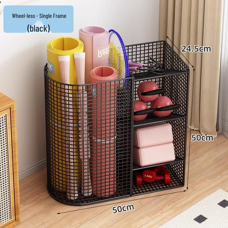 Estante de Chão para Armazenamento de Basquete e Prateleira de Brinquedos para Equipamentos Esportivos e Tapetes de Yoga