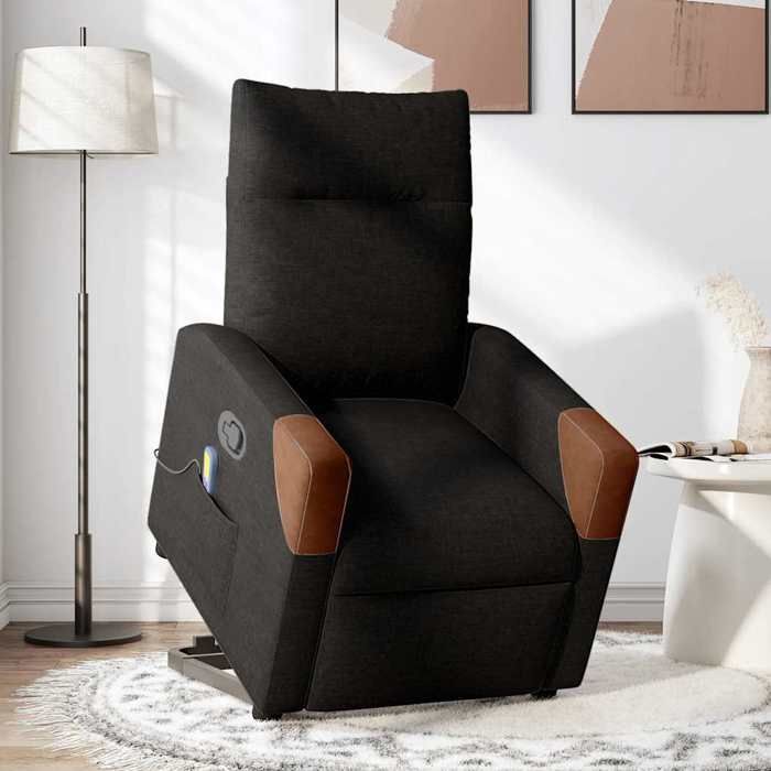 VidaXL Reclining Massage Armchair Black Fabric 3324016