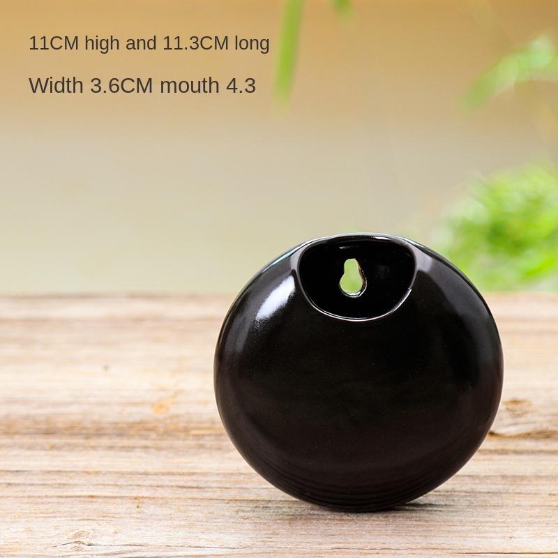 Korean Retro Hydroponic Ceramic Black and White Wall Hung Fleshy Flowerpot Simple Plant Pot Office Decor Gardening Creative