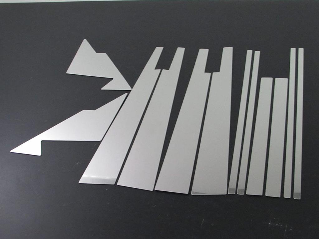 BRIGHTZ Pajero V97W Stainless Steel Plated Pillar Panels with Set V93W, V98W, 5-Door Ultra-Mirror Visor, 12-Piece [PIL-SIL-277]