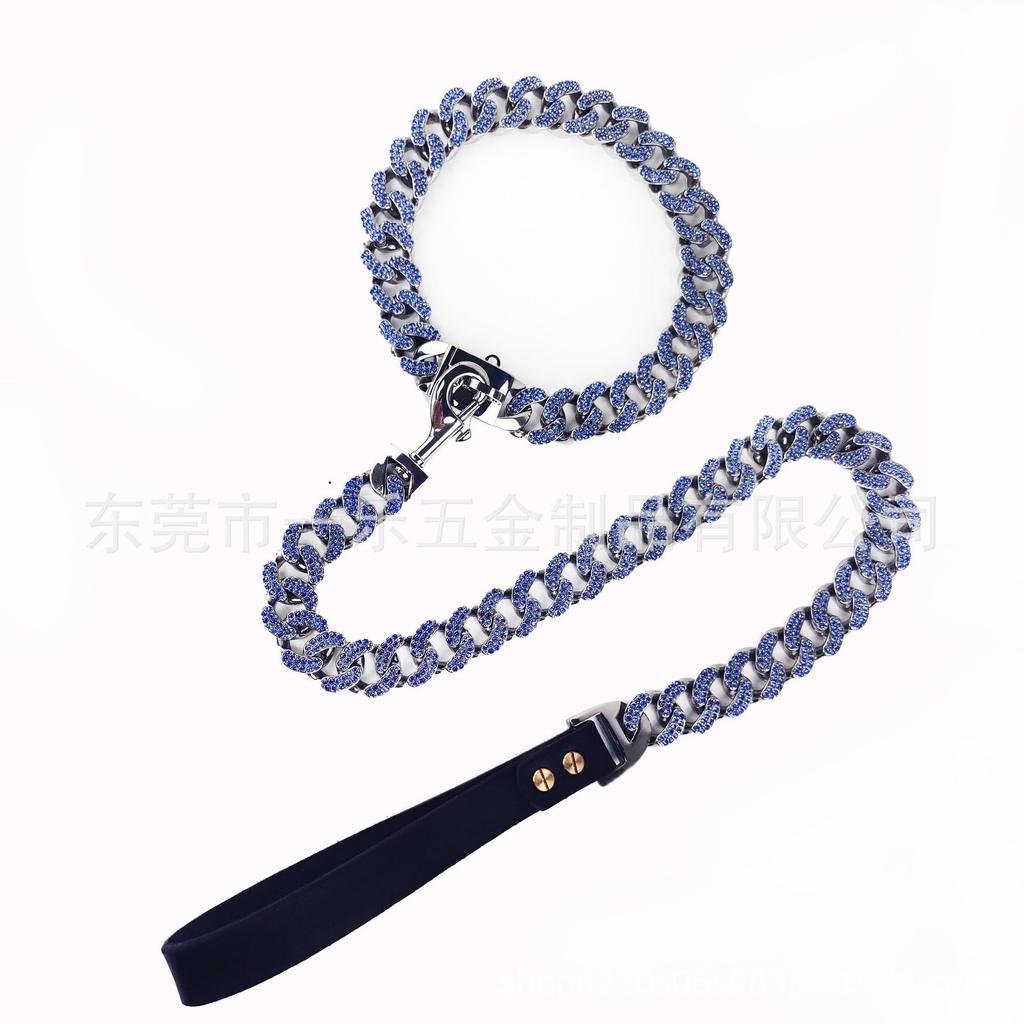 Europäisches und amerikanisches Bestseller-Haustierhundseil 25 breiter randloser Gürtel Bohrerleine Hundehalsband Mittelgroßer Hundehalskette Kubanische Kette