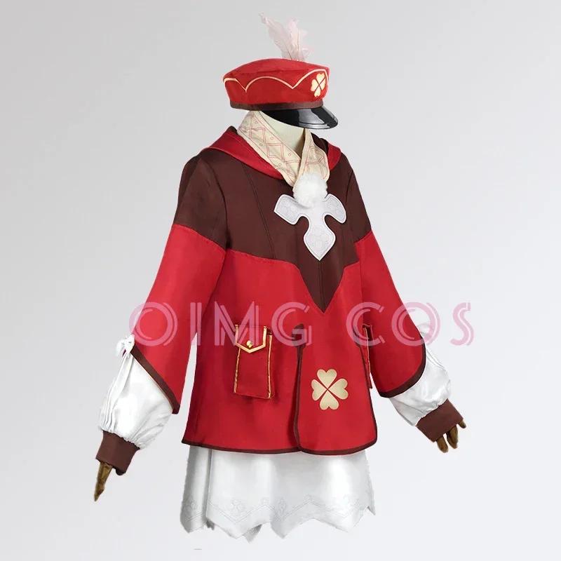 Genshin Impact Klee Kostium Cosplay Mundurek Peruka Cosplay Anime Chiński Styl Kostiumy na Halloween dla Dzieci Dziewczyny Kobiet Gra Ke Li