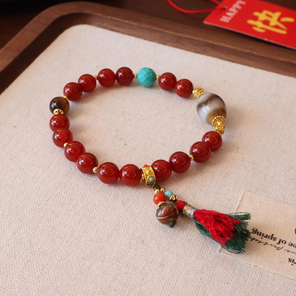 Original design natural Nanhong agate bracelet braceletfashion women daily jewelry gift