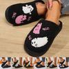 Women's Halloween Printed Plush Warm Cotton Slippers Fashionable And Casual Home Slip Closed Toe Womens Ballet Slippers Velour
