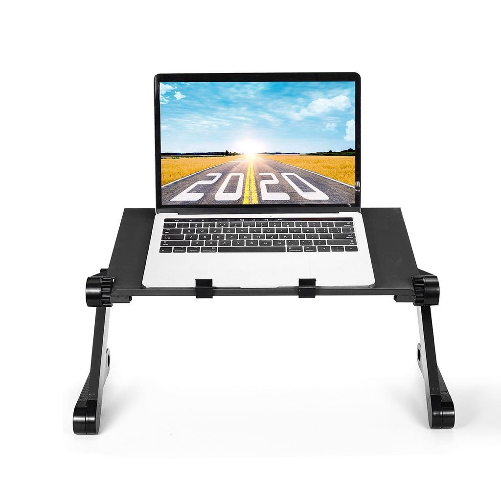 Folding Table Laptop Desk USB Portable Aluminum Alloy Adjustable Notebook Stand for Bed Sofa Laptop Table Home Office Computer Desk
